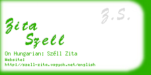 zita szell business card